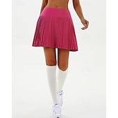 cheap Women&#039;s Skirts &amp; Skorts-US Open Women&#039;s Tennis Skirts Tennis Skirts with Shorts Pleated Side Pockets Breathable Tennis Golf Pickleball Patchwork Solid Colored Bottoms Black White Pink Tennis Clothing