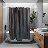 abordables Cortinas de ducha-Cortina de Ducha Forro PEVA Impermeable 12 Ganchos Decoración de Baño Estilo Nórdico Impresión de Triángulo/Cuadro de Playa y Océano