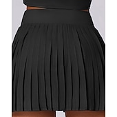 cheap Women&#039;s Skirts &amp; Skorts-US Open Women&#039;s Tennis Skirts Tennis Skirts with Shorts Pleated Side Split Quick Dry Tennis Golf Pickleball Solid Colored Bottoms Black White Blue Tennis Clothing