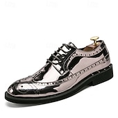 abordables Officiel-Homme Oxfords Chaussures Derby Chaussures formelles Brogue Chaussures à Bout Ailé Classique Britannique Quotidien Soirée &amp; Fête PU Argent Noir Dorée Automne