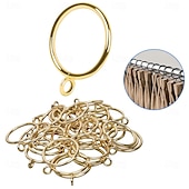 cheap Storage &amp; Organization-48 Pack Curtain Rings with Eyelets Metal Drapery Rings for Pinch Pleat Curtains Panels Drape Rings Fits Up to 1.2 in Curtains Rod 1.5 Inch I D Silver