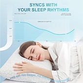 baratos Acessórios de cama-Almofadas Refrescantes para Dormir Almofadas de Espuma de Memória Picada para Cama Tamanho Queen Almofada de Gel para Dorminhocos Quentes Almofada Fria Suportiva