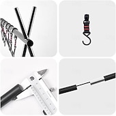 billiga Griller och matlagning utomhus-hopfällbart stativ camping hängande ställ - 4 krokar utomhus köksredskap förvaring bärbar, utomhus camping hopfällbar ställning