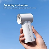 お買い得  携帯扇風機-ハンドヘルドハイスピードファン、5段階風量、取り外し可能ノズル、燃焼サポート、高速ブラシレスモーター、充電可能で立てられる冷却ファン、夏の屋外用