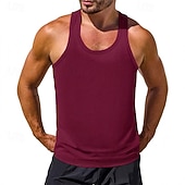 cheap Tank Tops-Men&#039;s Tank Top Vest Top Undershirt Sleeveless Shirt Sleeveless Crew Neck Summer Plain Fashion Designer Basic Classic Vacation Street Going out Black White Wine Top Tee for Men