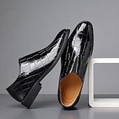 economico Mocassini-scarpe slip-on da uomo in similpelle con motivo coccodrillo bordeaux – scarpe casual eleganti per eventi smart-casual