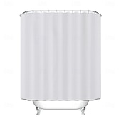economico Tende doccia-Tende da doccia per bagno tenda da doccia in poliestere con motivo a strisce in tessuto waffle e occhielli in metallo e ganci in plastica 180cm*180cm (70&quot;*70&quot;)