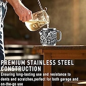 cheap Drinkware-Engines Stainless Steel Mug, Creative Resin and Stainless Steel Coffee Cup, Unique Personality Drinkware, Stylish Whiskey Glass, Perfect Gift and Decorative Figurine for Home and Office