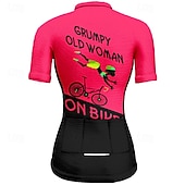 tanie Damskie koszulki-Damskie Koszulka rowerowa Graficzny Litery i cyfry Krótki rękaw Rower Tee Tshirt Dżersej z 3 tylnymi kieszeniami Kolarstwo górskie Szybkie wysychanie Anatomiczny kształt Odprowadzające wilgo