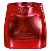 abordables Fondos-Retro Antiguo Años 80 Mini Falda Falda de tubo Disco Patente de látex brillante Metálico Arco iris Mujer Víspera de Todos los Santos Carnaval Desfile del orgullo Mes del Orgullo Adulto Falda