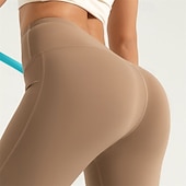 olcso Jóga leggings és harisnyanadrág-Női Jóga nadrág Jóga leggings Kollázs Hasformáló Alakformáló Magas derék Jóga Edzőterem edzés Pilates Harisnyanadrág Színes Barna Khakizöld Spandex Ősz Sport Sportruházat Nyúlós Sovány