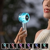 cheap Fans-Foldable Desktop &amp; Handheld Portable Cooling Fan Crystal Clear Transparent Mini Fan 100-Speed LED Digital Display