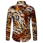preiswerte Oberteile-Retro Vintage 1970er Hemd Aloha-Hemd Hippie Leopard Herren Maskerade Party Alltagskleidung Pride Parade Erwachsene Hemd