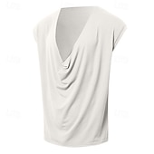 preiswerte Fitness Tank-Tops-Herren Tank Top Weste Unterhemd Ärmelloses Shirt Ärmellos Tiefer V-Ausschnitt Sommer Einfach Mode Designer Basic Klassisch Urlaub Straße Ausgehen Schwarz Weiß Grün Top T-Shirt für Herren
