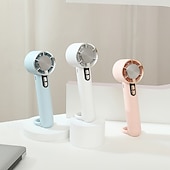 cheap Fans-Mini Handheld Fan with Ice Cooling Pad, 5-Speed Wind, 3000mAh USB Rechargeable, Portable Desktop Personal Fan with Hook, Type-C Fast Charging for Summer Travel and Outdoor Use