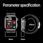 お買い得  スマートウォッチ-tk66 スマートウォッチ 2.06 インチ スマート·ウォッチ ブルートゥース ECG + PPG 温度監視 歩数計 と互換性があります Android iOS 女性 男性 ステップトラッカー IP 67 49mmウォッチケース