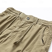 economico Classico-Per uomo Pantaloncini cargo Shorts Pantaloncini Estivi Coulisse Elastico in vita Multi-tasche Semplice Comodità Indossabile Lunghezza al ginocchio All&#039;aperto Sport Quotidiano Moda Casual Nero Cachi