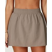 cheap Women's Skirts &amp; Skorts-Women's Solid Colored Casual Skirt Tennis Skirts Tennis Skirts with Shorts Pleated UPF50+ Quick Dry Tennis Golf Pickleball Bottoms Black Ivory Light Green Tennis Clothing