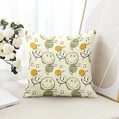 baratos Fronhas de Almofadas de Decoração-Sorriso Feliz Capas de Almofada Decorativas 1PC Almofada Quadrada Macia para Sofá para Quarto Sala de Estar Cadeira