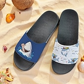 tanie Sandały wakacyjne-Męskie Pantofle Drukuj buty Druk 3D Kapcie na zewnątrz Kapcie plażowe Codzienny Styl plażowy Codzienny Plaża Polichlorek winylu Wodoodporny Wygodny Niepoślizgowy / a Czarny i biały Zielony
