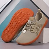 preiswerte Sneaker für Herren-Barfuß-Sneakers aus hellbraunem Strick für Herren – flexibles, bequemes Design mit Schnürverschluss für aktive und lässige Kleidung