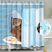 cheap Shower Curtains-Shower Curtain with Hooks 180cm*180cm(70&quot;*70&quot;) Polyester Washable Waterproof Animal Pattern for Kids