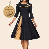 cheap Dresses-Princess Cocktail Dress Vintage Dress Knee Length Dress Flare Dress Cosplay A-Line Women&#039;s Business / Ceremony / Wedding Date Bachelorette Party Adults&#039; Spring Fall