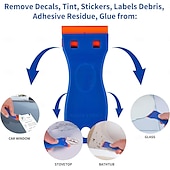 cheap Tool Accessories-Plastic Razor Blade Scraper and 100 Pcs Blades, Remove Label Decal Tool,Forwithout Scratches Plastic Razor Blade Scraper, Adhesive Remover for Kitchen Appliances,Stickers and Paints on Window