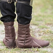 levne obuv-Vinobraní Středověké Renesanční Boty Ploché jazzové boty Turn Shoes Pirát Viking Ranger Lukostřelba Jednobarevné Pánské Unisex Keltské Pirát Fantazie předvečer Všech svatých Karneval Výkon LARP Ren