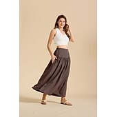 levne Spodní části-Retro Středověké Renesanční Po kotníky Sukně Cottagecore Pevná barva Dámské Fantazie Dovolená LARP Ren Faire Dospělé Sukně Jaro léto