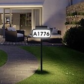 economico Illuminazione vialetto-1 pz. Luci per indirizzo, luce solare per esterni con numero civico, dimmerabile a tre colori, luce da parete senza cablaggio, luce con spina di terra, due modalità, illuminazione per cortile, giardino, portico, cartello stradale