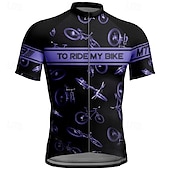 voordelige Heren shirts-Voor heren Wielrenshirt Korte mouw Fietsen T-shirt Shirt met 3 achterzakken Bergracen Ademend Sneldrogend Anatomisch ontwerp Lampenkatoen Geel Blauw Paars Sport Kleding