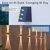 voordelige Wandverlichting buiten-4 stuks zonne-wandlampen IP65 waterdicht, op- en neerwaartse verlichting, landschapsverlichting voor thuis, garage, veranda, tuin, terras, vakantiedecoratie