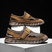 זול סנדלים חיצוניים-סנדלי גברים - עיצוב רשת נושם, סגנון נינוח לנסיעות יומיות והרפתקאות חוצות קלות