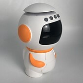 رخيصةأون مكبرات الصوت-ساعة موسيقية رائد فضاء LED ضوء ليلي مكبر صوت بلوتوث مع منبه فتحة بطاقة TF لعبة زينة لغرفة الأطفال