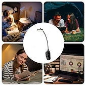 billige Lamper og lampeskjermer-1 stk leselys bokklipslampe øyebeskyttelse skrivebordslampe tri-farget dimming lesebordslampe katteklo klips arbeidslampe
