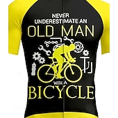 economico Maglie da uomo-Per uomo Maglia da Ciclismo Grafico Geometrico Lettere &amp; Numeri Manica Corta Bicicletta Maglietta Top con 3 tasche posteriori Resistente ai Raggi UV Asciugatura Rapida Cerniera Frontale Strisce