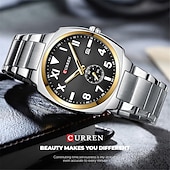 economico Orologi al quarzo-Orologio al quarzo CURREN da uomo grande quadrante di lusso orologio da polso business calendario luminoso impermeabile in acciaio inossidabile
