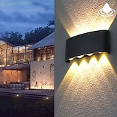 זול נורות קיר חוץ-אורות קיר חיצוניים 8w led אלומיניום מנורת קיר פמוט פנימי למעלה למטה ip65 עמיד למים לבן שחור מודרני לפטיו גינה מדרגות חדר שינה מעבר מסלול חדר אמבטיה אור