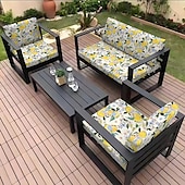 abordables Housse de fauteuil et d&#039;accoudoir de canapé-Housse de coussin de siège de canapé d&#039;extérieur, housse de mobilier de patio, housses en microfibre teintes en fil floral
