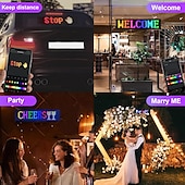 abordables 123496-Panneau LED programmable intelligent pour voiture, panneau LED flexible et lumineux à défilement pour voiture, application Bluetooth, animations RVB, texte, graffiti, message publicitaire avec