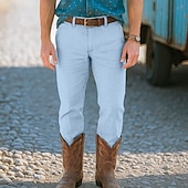 abordables Retro-Hombre pantalones de traje Pantalones de lino Pantalones Pantalones de verano Pantalones de playa Bolsillo delantero Pierna recta Plano Comodidad Transpirable Longitud total Formal Negocio Festivos