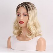 cheap Synthetic Trendy Wigs-Synthetic Wig Wavy Curly Weave Middle Part Asymmetrical Machine Made Wig 30 inch A1 Synthetic Hair Women&#039;s Classic Comfortable Color Gradient Mixed Color