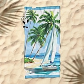 economico set di asciugamani da spiaggia-telo mare stampato, telo mare leggero e anti-sabbia ad asciugatura rapida, ideale per viaggi, piscina e uso all'aperto