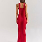 levne Plesové šaty-Mořská panna  trumpet quinceanera šaty elegantní šaty svatba svatební hosté dlouhé do podlahy bez rukávu bezramenné polyesterové bez zad s nařasením