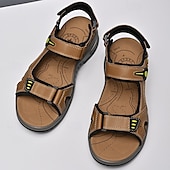 お買い得  アウトドアサンダル-調節可能なベルクロストラップとクッション性のあるフットベッドを備えたメンズスポーツサンダル。アウトドアやハイキングに最適な耐久性のある履物です。