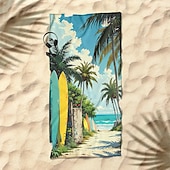 economico set di asciugamani da spiaggia-telo mare stampato, telo mare leggero e anti-sabbia ad asciugatura rapida, ideale per viaggi, piscina e uso all'aperto