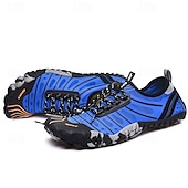 preiswerte Sneaker für Herren-Herren Sneaker Barfußschuhe Upstream-Schuhe Canyoning PU Leder Netz Bequem Rutschfest Atmungsaktiv Schnürung Rot + Grau Blau Grau Sommer Frühling