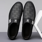 billige Uformelt-svarte slip-on joggesko for menn med teksturert design – komfortable sko for fritids- og hverdagsbruk