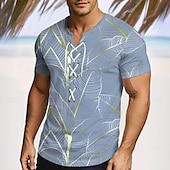 abordables Translation-Homme Tropical Fleurs tropicales Chemise Manche Courte T-shirt Impression 3D Col à lacets Chemise Vacances Rue Occasionnel Quotidien Rose Claire Bleu Vert Été Printemps Vêtement Tenue S M L XL XXL